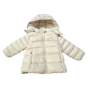 Polo Ralph Lauren Baby Winter White Puffer Jacket W/Hood SZ 18 MOS